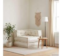 LoogCape Élément de canapé modulaire crème 70 x 70 x 54 cm Tissu coton rembourré lavable antidérapant intérieur extérieur pour salon, balcon et jardin Confort d'assise flexible