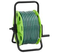 LoogCape Enrouleur de tuyau d'arrosage autonome avec tuyau en PVC de 30 m, support en métal robuste, design peu encombrant, pour jardin, terrasse, balcon, garage, dévidoir d'eau résistant aux