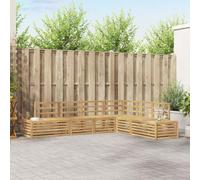 LoogCape Ensemble de canapé d'extérieur 6 pièces blanc en bois d'acacia massif résistant aux intempéries avec coin salon, fauteuil central, fauteuil d'appoint pour terrasse, balcon et jardin