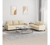 LoogCape Ensemble de canapés 2 pièces avec Coussins crème Tissu Robuste pour Salon, canapé modulable, Fauteuil Relax, idéal pour séjour, Chambre ou Bureau, Confort et Style