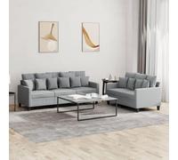 LoogCape Ensemble de canapés 2 pièces avec Coussins Gris Clair en Tissu pour Salon et séjour, canapé modulable Convertible, Fauteuil Relax, Espace détente Confortable