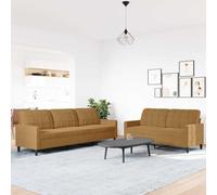 LoogCape Ensemble de canapés 2 pièces en Velours Marron avec Coussins, canapé modulable Convertible pour Salon, Fauteuil Relax, idéal pour séjour, Chambre ou Bureau, Assise Confortable