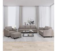 LoogCape Ensemble de canapés modulables 4 pièces avec Coussins Taupe Tissu pour Salon, canapé Convertible, Fauteuil Relax, mobilier d'espace de Vie et Chambre
