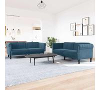LoogCape Ensemble de canapés modulables en Velours Bleu pour Salon, canapé 2 et 3 Places, Fauteuil Relax inclinable, mobilier de séjour, Meuble Confortable, idéal pour Espace de Vie