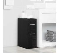 LoogCape Ensemble de meubles de salle de bain aspect chêne noir en bois 22 x 44 x 61,5 cm avec tiroir, 3 compartiments de rangement, montage mural, espace de rangement pour armoire de salle de bain