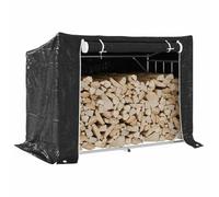 LoogCape Étagère à bûches avec protection contre la pluie - 151 x 80,5 x 110,5 cm - En acier galvanisé - Résistant aux intempéries - Pour l'extérieur - Support empilable en bois avec housse de pluie