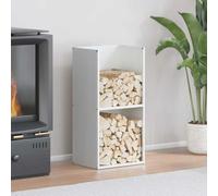 LoogCape Étagère à bûches de chauffage, blanc, 40 x 30 x 80 cm, en acier laminé à froid, panier à bûches pour l'intérieur et l'extérieur, salon, jardin, terrasse, robuste et stable