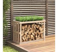 LoogCape Étagère à bûches d'extérieur 108 x 52 x 74 cm en pin massif pour jardin, véranda, stockage de bois de chauffage, séchage, jardinière décorative, support en bois, ordonné, extérieur, panier à