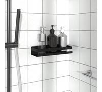 LoogCape Étagère de douche - Noir mat - 30 x 10 x 6 cm - En acier inoxydable brossé 304 - Étagère de salle de bain polyvalente avec une capacité de charge de 5 kg - Montage mural, durable, peu