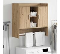 LoogCape Étagère Murale en Bois d'Ingénierie Chêne Artisanal 80 x 36 x 80 cm pour Rangement Salon Cuisine Chambre Bureau Décoration Murale Support Support Planche
