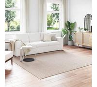 LoogCape FARO Tapis carré crème 240 x 240 cm en polyester antidérapant lavable pour salon, couloir, cuisine et extérieur Protection du sol