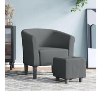 LoogCape Fauteuil Cabriolet Gris foncé avec Repose-Pied en Tissu Durable et rembourré, idéal pour Salon, Chambre ou Bureau, avec Cadre Robuste, Design Compact, Confort Optimal