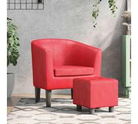 LoogCape Fauteuil Cabriolet Rouge en Similicuir avec Repose-Pied, Fauteuil Relax inclinable, Chaise Confortable pour Salon Chambre Bureau, capacité 110 kg