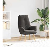 LoogCape Fauteuil Gris foncé 69 x 74 x 93 cm Tissu Sherpa, Fauteuil Relax Moderne avec accoudoirs rembourrés, Support Ergonomique, Pieds en Bois Massif, idéal pour Salon Chambre Bureau