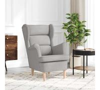 LoogCape Fauteuil gris nuage 74 x 84 x 100 cm en tissu, fauteuil rembourré avec accoudoirs, dossier et mousse, salon club, meuble simple pour salon, bureau et coin lecture, charge de 110 kg