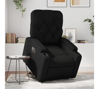 LoogCape Fauteuil inclinable électrique Noir Similicuir avec Fonction de Levage pour Personnes âgées, Fauteuil Relax Ergonomique avec Repose-Pied Ajustable