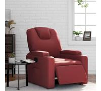 LoogCape Fauteuil inclinable électrique Rouge Bordeaux en Similicuir avec Repose-Pied Ajustable, Fauteuil Relax avec accoudoirs rembourrés, Porte-gobelets, Poche latérale