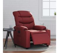 LoogCape Fauteuil inclinable électrique Rouge Bordeaux en Similicuir avec Repose-Pied Ajustable, siège Relax Ergonomique pour Salon, Chambre ou Bureau, capacité 110 kg