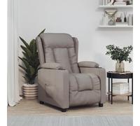 LoogCape Fauteuil inclinable électrique Taupe en Tissu Respirant avec Dossier réglable, Repose-Pied, 2 Porte-gobelets, Structure en métal et Bois, idéal pour Salon, Chambre ou Bureau, Confort Durable
