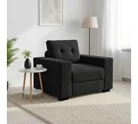 LoogCape Fauteuil Noir en Velours 100x78x80 cm avec Coussins rembourrés, Design Moderne, idéal pour Salon, Chambre ou Bureau, Confort, Structure Robuste, pour détente ou Lecture