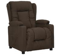 LoogCape Fauteuil relax en tissu marron foncé avec dossier réglable et repose-pieds, meuble de salon confortable pour salon, chambre à coucher ou bureau, avec 2 porte-gobelets et cadre durable