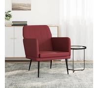LoogCape Fauteuil rouge vin en cuir synthétique 61 x 78 x 80 cm avec rembourrage, structure en métal, accoudoirs et dossier pour salon, coin lecture, bureau, invités et confort relaxant