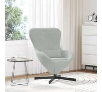 LoogCape Fauteuil œuf Gris Clair en Velours avec Dossier courbé, Repose-Bras inclinables, pivotant à 360 degrés, idéal pour Salon, Chambre ou Bureau, Design Moderne et Confort Durable