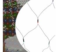 LoogCape Filet lumineux de Noël - 3 x 3 m - Multicolore - 306 LED - IP44 - Étanche - Pour l'intérieur et l'extérieur - Avec 8 effets - Câble d'extension - Intensité variable - Fonctionne avec piles et