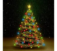 LoogCape Filet lumineux pour sapin de Noël, 180 LED, multicolore, 180 cm, résistant aux intempéries, à intensité variable, USB, pour intérieur et extérieur, jardin, balcon, terrasse, fête, Noël