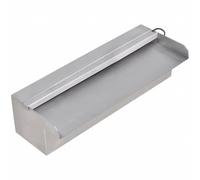 LoogCape Fontaine cascade avec LED en acier inoxydable 30 cm pour jardin, étang et intérieur, fontaine décorative avec éclairage, fontaine décorative durable, cours d'eau pour la détente et le Feng