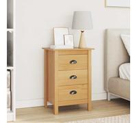 LoogCape Hill Table de chevet marron miel 46 x 35 x 65 cm en pin massif avec 3 tiroirs d'espace de rangement pour chambre à coucher salon table d'appoint étagère compacte durable
