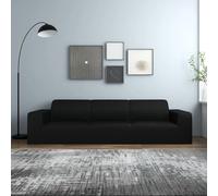 LoogCape Housse de canapé extensible 4 places - Noir - En jersey de polyester - Lavable - Facile à installer - Anti-taches - Convient pour canapés de 235 à 300 cm de large - Réutilisable