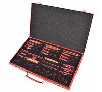 LoogCape Kit de réparation de filetage de bougie de préchauffage 63 pièces - Outil professionnel pour filetage endommagé en acier au carbone avec clé à molette, pince, cliquet, douille, valise