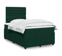 LoogCape Lit à sommier tapissier avec matelas, vert foncé, 120 x 190 cm, cadre de lit en velours avec tête de lit, sommier à lattes, espace de rangement, lit rembourré, lit d'appoint, lit d'invité