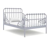 LoogCape Lit gigogne gris métal 80 x 130/200 cm avec sommier à lattes, lit double stable, canapé-lit, lit de rangement, lit pour adolescent, lit d'enfant, convient pour lit simple et double, lit