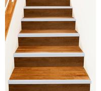 LoogCape Lot de 10 profilés d'escalier en aluminium argenté - 67 x 3,5 x 3 cm - Pour l'intérieur, protection, sécurité, durable, léger, montage facile, antidérapant, polyvalent