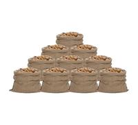LoogCape Lot de 10 sacs en jute 100 x 110 cm en jute 100 % naturelle 340 g/m² Polyvalent pour la maison, le jardin, le rangement, le transport, la protection et la décoration