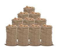 LoogCape Lot de 10 sacs en jute 65 x 135 cm en jute 100 % naturelle de 340 g/m² - Polyvalent pour la maison, le jardin, le stockage, la décoration, la protection et le transport - Durable et