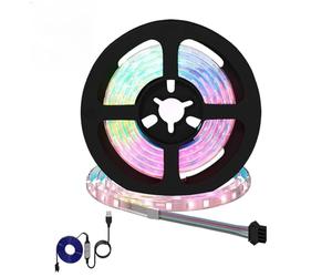 LoogCape Lot de 12 bandes LED noires transparentes - 900 mm - Source d'alimentation USB - Design moderne pour l'intérieur - Flexible - Changement de couleur - Éclairage décoratif pour salon, chambre à