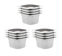 LoogCape Lot de 12 récipients gastronorm GN 1/6 100 mm en acier inoxydable pour cuisine professionnelle, restauration, buffet, événement, restaurant, hôtel, polyvalent, robuste, empilable, volume 1,6