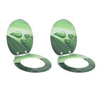 LoogCape Lot de 2 abattants de toilettes avec système d'abaissement automatique Softclose pour salle de bain, abattant WC stable en MDF avec couvercles amovibles, universel, compatible avec les