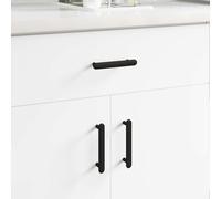 LoogCape Lot de 2 boutons d'armoire en fer noir - 121 x 16,6 x 28,3 mm - Poignée de meuble pour cuisine, salle de bain, chambre à coucher, salon, commode, buffet, vitrine, durable et moderne
