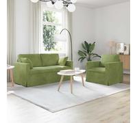 LoogCape Lot de 2 canapés modulaires en velours vert clair avec cadre en métal - 158 x 78 x 80 cm - Avec accoudoirs et rembourrage confortable - Pour salon, salon et chambre d'amis