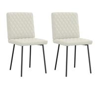 LoogCape Lot de 2 chaises à Manger en Velours crème, fauteuils Modernes scandinaves Confortables pour Salle à Manger, Salon ou Bureau, Design Industriel, Assise Ergonomique, Stable et Durable
