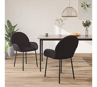 LoogCape Lot de 2 chaises de Salle à Manger Noires en Similicuir avec Cadre en métal et Rembourrage Ergonomique pour Cuisine, Salon ou Bureau, Design Moderne et Durable, Facile à Nettoyer