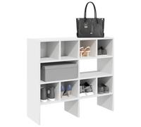LoogCape Lot de 2 étagères à chaussures, blanches, 89,5 x 30 x 40 cm, avec 2 possibilités de montage, matériau en bois durable pour couloir, chambre à coucher, bureau et système de rangement