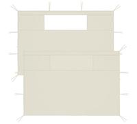 LoogCape Lot de 2 parois latérales pour tonnelle avec grandes et petites fenêtres, crème pour tonnelle de jardin, terrasse, balcon, tente de fête, auvent, protection solaire