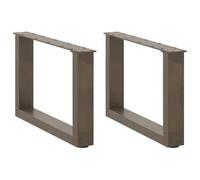 LoogCape Lot de 2 pieds de table basse en acier revêtu par pulvérisation - En acier naturel - 50 x 30 à 31 cm - Pieds de meubles pour pieds de nivellement réglables - Cadre de table