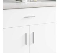 LoogCape Lot de 2 poignées unies en aluminium argenté - 105,7 x 7,4 x 15,5 mm - Pour armoire, commode, cuisine, salle de bain, chambre à coucher, salon, buffet, vitrine