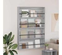 LoogCape Lot de 2 porte-revues gris Sonoma - 100 x 12 x 70 cm - En bois - Montage mural - Pour salon, bureau et salle d'attente, peu encombrant, durable, polyvalent